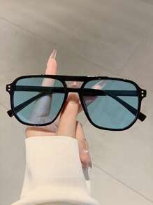 4pcs/Set Double Bridge Frame Glasses For Teens - Suitable For Vacation, Travel, Beach
