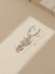 1pc Fashionable Luxury Star Cubic Zirconia Navel Ring, Body Piercing Jewelry For Women, Party Accessory - Star - View 7