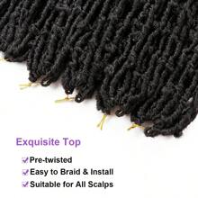 3 Packs 18 Inch Butterfly Locs Crochet Hair For Soft Distressed Faux Locs Pre Looped Pre-Twisted Braids (18 Inch 3 Packs, 1b) - Black - View 6