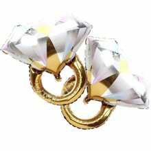 2pcs Rhinestone Ring Aluminum Balloon, Wedding Bridal Shower Marriage Engagement Party Supplies, Wedding Decoration Birthday Decorations Party Decorations Bachelorette Decor Graduation Decorations