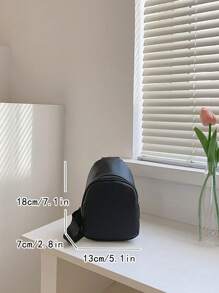 Solid Color PU Leather Girls Crossbody Chest Pack Small Handbag