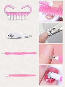 16pcs Nail Art Kit: UV/LED Nail Lamp, Nail Remover, 4-Way Nail Buffer Block, Nail Dust Brush, Push Stick, Polishing Bloc, Cuticle Pusher, Nail Clipper, Finger Separator, Best Gift For Women, Salon & Home DIY Manicure