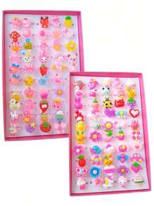 10pcs/Set Party Rings - Colorful Resin Crystal Rings, Suitable For Parties And Gifts, Random (No Box)