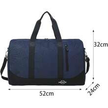 大容量健身包，乾濕分離，防水。適合瑜珈、健身、旅行和休閒。可作為旅行包肩背、肩背或手提 - 藏蓝色 - 查看 2