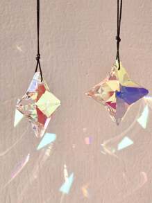 2pcs Crystal Ornaments Star Sun Catcher Rainbow Maker Glass Hanging Pendant Ornaments For Home Garden Decoration Gifts Birthday Graduation - Colorful - View 6