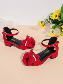 Mädchen Mode Hochabsatz Prinzessinnenschuhe mit Blumen Dekor, Riemen & Klettverschluss, Sommer Tanzschuhe