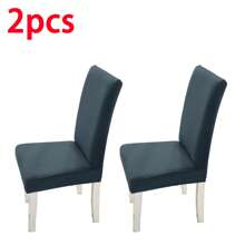 1/2/4/6 piezas Fundas de silla de microfibra de color liso