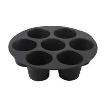 7-Cavity Foldable Silicone Baking Mold, Round Multi-Hole Cake Pan - Multicolor - View 7