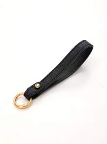 1 pièce Nouveau porte-clés en cuir de couleur unie, sangle de poignet, accessoire de sac à bandoulière, chaîne de clé de voiture à la mode, accessoire de voiture détachable, breloques scolaires