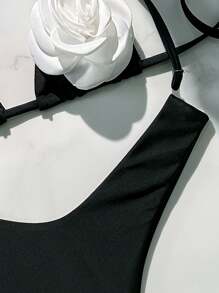 Women's Micro Triangular Halter Bikini Top And String Bottom