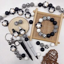 25/30pcs 2D, 3D Animal Silicone Beads Set, Suitable For DIY Jewelry Making - Focal Beads For Pens, Necklaces And Keychains - Craft Gift Bead Set For Jewelry Making - Animal Silicone Bead Set - View 2