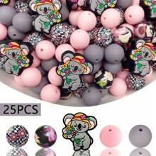 25/30pcs 2D, 3D Animal Silicone Beads Set, Suitable For DIY Jewelry Making - Focal Beads For Pens, Necklaces And Keychains - Craft Gift Bead Set For Jewelry Making - Animal Silicone Bead Set - View 22