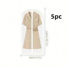 5/10 件透明拉链服装套，防尘西装袋，衣柜收纳防潮，透明衣物保护套，缝制，适用于服装使用，理想家居用品 - 彩色 - 查看 13