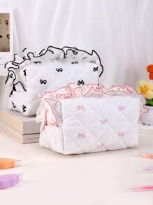 1 件蕾丝蝴蝶结铅笔盒，清新甜美风格大容量铅笔盒，铅笔盒卡哇伊文具，送朋友的返校礼物铅笔盒 - 彩色 - 查看 2