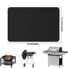 Tapis de barbecue d'extérieur - résistant au feu, tapis de grill anti-taches et anti-huile - tapis au sol pour protéger le bois et la pelouse - tapis d'isolation haute température multi-usage pour foyer