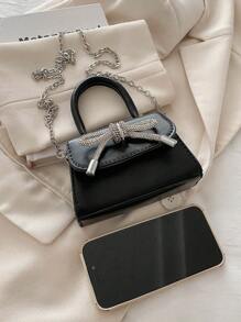 Women's Fashion Textured Bowknot Handbag