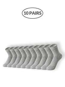 Paquete de calcetines de tripulación neutros de 5 tonos para hombres (1/5/10/15/20 pares) - Calcetines elásticos para el tobillo en gris oscuro/azul marino/negro/blanco/carbón con un ajuste transpirable y elástico para la oficina, el gimnasio, artículos de viaje esenciales