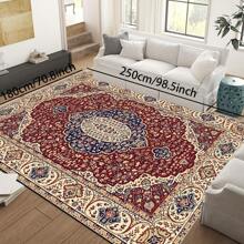 1pc Classic Style Retro Area Rug, 700g/Sqm Crystal Velvet, 5mm Thickness, Washable Non-Fading Carpet, Slip-Resistant, Suitable For Holidays And Any Space Including Hotel, Office, Sofa, Bedside, Kitchen, Laundry Room, Hallway, Porch, Entryway And Stairs Mother's Day