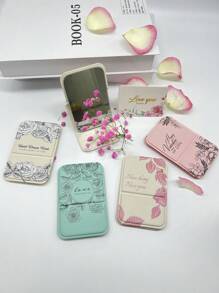 1pc Portable Folding Pocket Mirror, Freestanding Desktop Makeup Mirror For Office