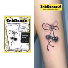 1 Kit "Cherries" Revolutionary Technology Tattoos, Cherry, Semi-Permanent Tattoos, Temporary Tattoos, Long Lasting, Fake Tattoos, Water-Resistant, Authentic Tattoo Look, Plant-Based, Present, Girl Stuff X121