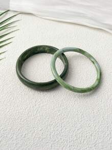 2pcs New Acrylic Resin Bracelet, Luxury Chic Versatile Accessories, Suitable For Women Party And Daily Wear