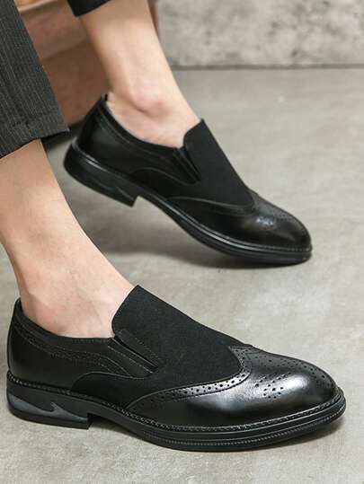 Scarpe eleganti in pelle senza lacci per uomo, adatte per abiti da cerimonia, completi da ufficio, uso quotidiano, matrimoni, di ispirazione coreana