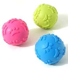 3pcs New Cat/Dog Lover Gift And Dog/Cat Mom Love Pet Toys Chew Ball, Bite Resistant Grinding Sound Footprint Ball, Dog Lover And Dog Mom Love Toys, Cat/Dog Lover Gift And Dog/Cat Mom Love Pet Supplies, Cat Lover And Cat Mom Love Toy Ball, Squeaking Sound Ball
