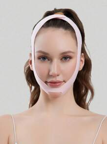 1pc Women Elastic V-Shaped Face Lift Sleeping Mask, Suitable For Daily Wear,Easy To Carrying, Set For Travel, Travel Goods, Vacation, Beach, Gift For Women&Girls