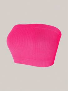 3pcs Women Padded Bandeau Camisole Top, Seamless Strapless Bra Undergarment For Students & Teens, Backless Slip-Proof Design - Multicolor - View 9