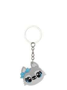 1/6 Piezas Llavero con colgante de anillo de hierro/plástico de niño y niña con diseño de gato de dibujos animados, lindo accesorio decorativo para equipaje, pequeño regalo para familiares y amigos - A - Ver 13