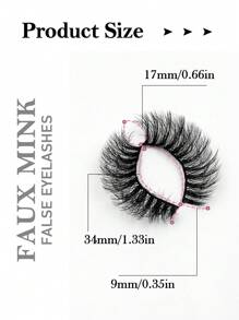 10 对蓬松仿貂皮假睫毛浓密逼真假睫毛条状睫毛凌乱柔软卷曲超轻仿接发自然睫毛用于化妆美容 - 自然纖長款 - 查看 6