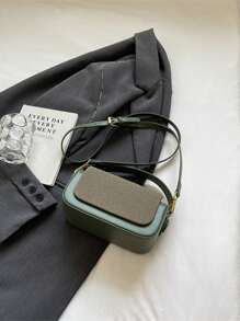 Women's Fashion Box-Shaped Crossbody Bag, Elegant Minimalist Design With Large Capacity, Versatile Handheld - Green - View 7