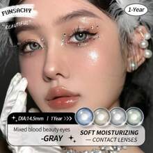 FUNSACHY MARGARET系列大直径自然隐形眼镜棕色/灰色镜片年度隐形眼镜,眼部美容化妆 - 年拋 - 查看 7