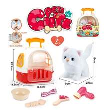 Electronic Plush Dog Interactive Toy With Backpack Carrier With Accessories - Red - View 7