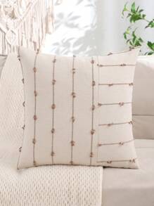 Jacquard Linnen Decoratieve Sierkussenhoes, Patchwork Design Boho Vibe Voor Woonkamer
