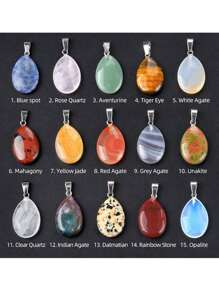 10pcs Thousand Flower Glaze Crystal Water Drop Pendant, Colorful Glass Decorations With Adjustable Necklace Cord And Storage Bag, Best Gift For DIY Necklace Jewelry Making