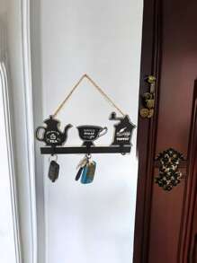 1 套包含 3 个个性化多用途衣架、壁挂式储物架挂钩、金属和木质衣架，适用于外套、围巾、包、毛巾、钥匙、帽子 - 彩色 - 查看 7