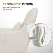 Hawthyhome Office Chair, Vanity Chair, Swivel Chair, With Velvet Padding Pillow,Adjustable Height, For Home Office, Study, Bedroom,150kg Load Capacity,Beige - Beige - View 5