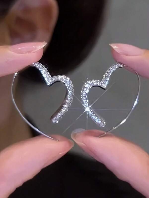 Sparkling Heart-Shaped Earrings For Women And Girls - Elegant Jewelry For Weddings, Engagements, And Parties - Ideal Christmas Gift