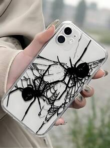Black Big Spider Phone Case Compatible With Iphone, Honor, Redmi, Galaxy, Series - Perfect Gift For Christmas And Halloween For Girlfriends, Boyfriends, Friends, Or Self