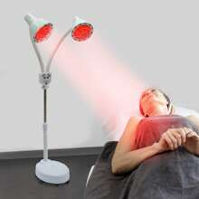 Adjustable Height & Angle, 275W, Pain Relief Light Lamp For Muscles & Joints, Home Use, Remote Control, 32-239°F, With Sand/Water Base - White - View 4