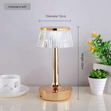 Rechargeable Transparent Lamp Shade Wireless Desk Lamp, Portable Battery Powered Light With 3 Elegant Dimmable LED Modes And Memory Function, Suitable For Outdoor/Dinner/Yard/Restaurant (Gold)