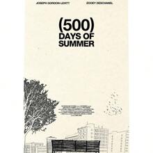 1 幅浪漫电影《和莎莫的 500 天》（2009）电影艺术海报帆布画墙面印刷画客厅家居装饰无画框