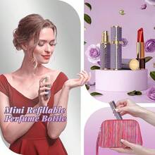 Perfume Travel Refillable Bottle,Genuine Leather Bottom-Filling Fragrances Perfume Atomizer,Mini Cologne Dispenser,Portable Sprayer Pocket Size For Cruise Car Trip Purse Gift 5ml (Black) - Màu tím - Xem 2