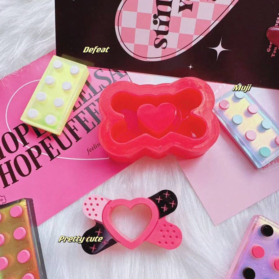 心形绷带环氧树脂铸造模具硅胶模具配件，树脂液体模具，树脂钥匙扣，硅胶模具，树脂模具 - 矽膠 - 查看 1