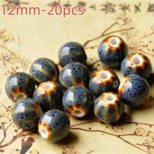 20Pcs Floral Glaze Watermelon Beads - Versatile Ceramic Charms For Diy Bracelets & Necklaces, Fashion Jewelry Crafting Accessories