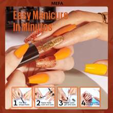 MEFA Gel Nail Polish Set, 12 Color Easter Red Brown Gold Glitter Nail Polish Kit Soak Off Pumpkin Bronze Nail Art Decorations DIY Home Salon Design Manicure Gifts For Women Girls - Multicolor - View 5