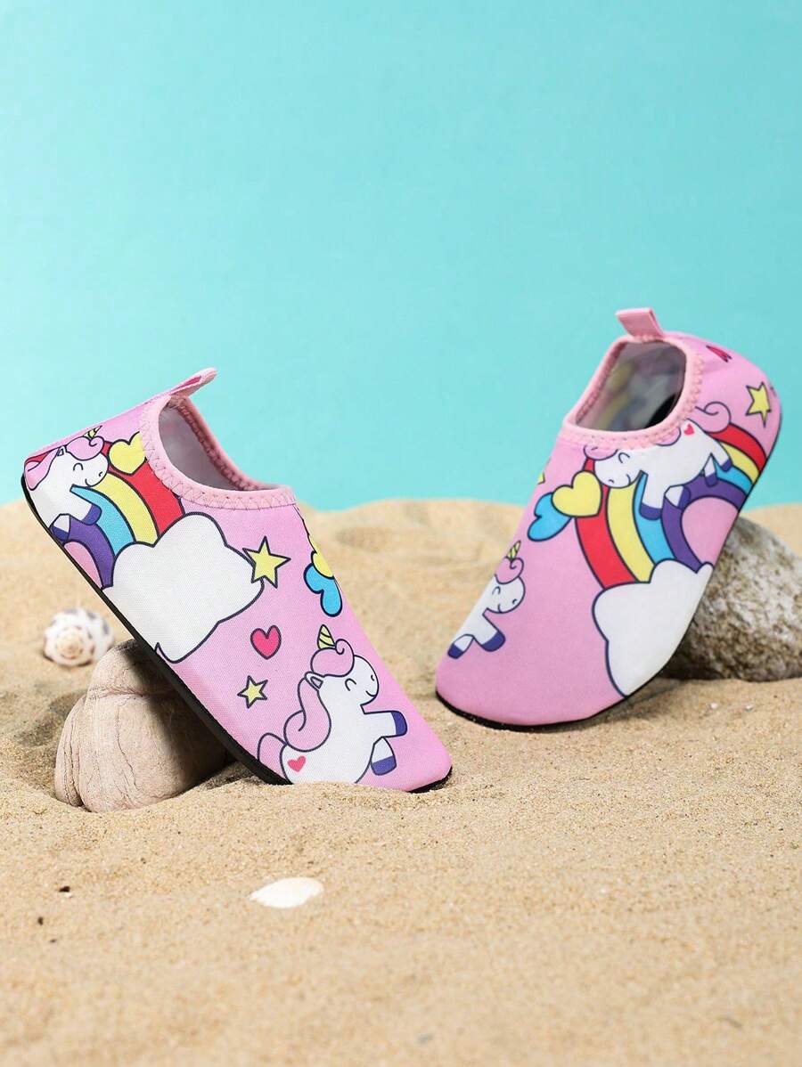 1 Pair Children's Fashion Outdoor Beach Sandals, Non-Slip, Soft Sole, Water Friendly, Breathable Cartoon Design Little Girls Cute Yoga/Training Shoes