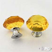 10 peças de maçanetas de armário de vidro de cristal, maçanetas de porta de móveis de cômoda, puxadores de gaveta, gaveta em formato de diamante de 30 mm, para guarda-roupa e armário, puxadores de maçanetas de armário, puxadores de maçanetas de gaveta de cozinha com parafusos