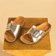Sandalias de corcho suaves de moda de verano para mujer, sandalias casuales para interiores y exteriores de talla grande